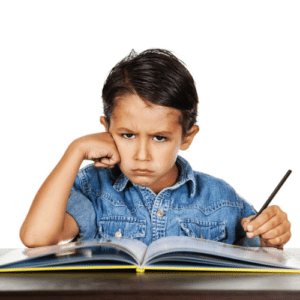 Student is unhappy about doing school work.